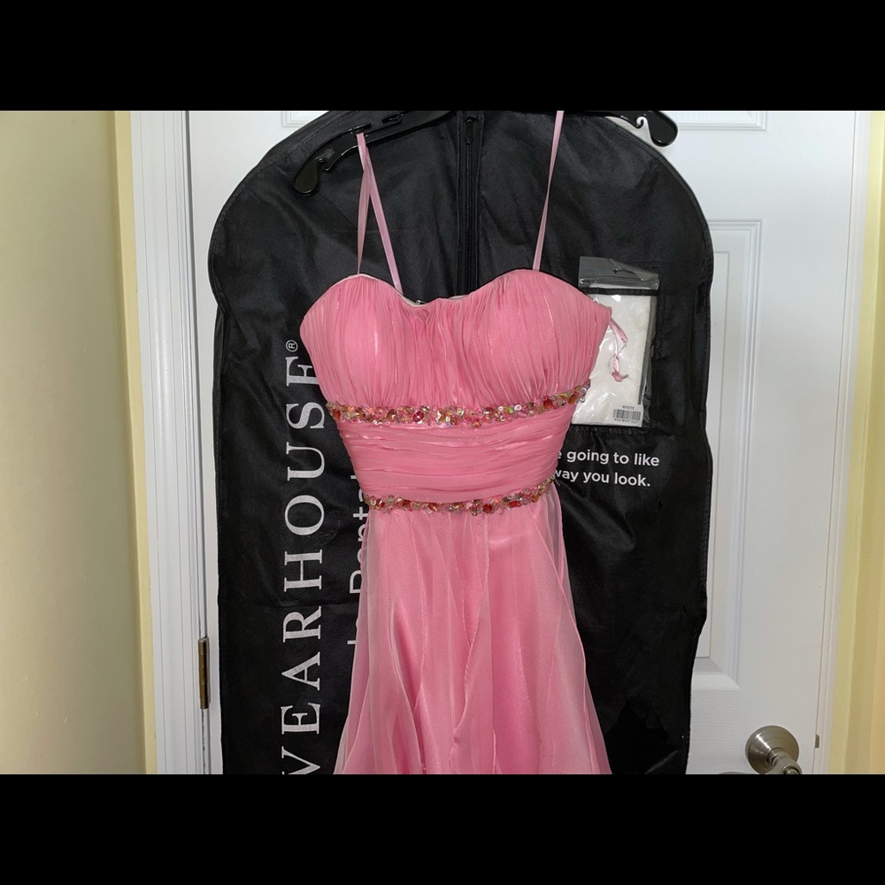 Pink dress high-low